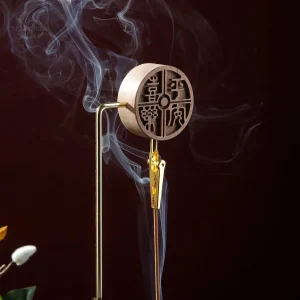 Porte-encens en noyer, design suspendu élégant