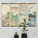 Tableau Japonais à l’Encre – Paysage Montagne