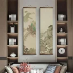 Décoration Murale Japonaise avec Montagnes et Forêt