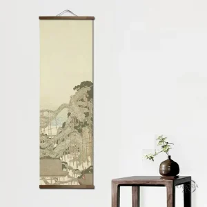Art Japonais en Encre représentant un Paysage Verdoyant