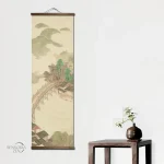 Art de Mur en Encre – Scène de Montagne et Verdure