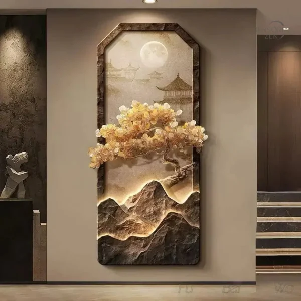 tableau-mural-japonais-led-arbre-paysage-zen-1 Tableau mural Zen LED - Arbre Japonais