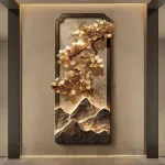 Art mural moderne inspiré du paysage zen japonais