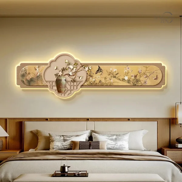 Art mural japonais avec éclairage LED