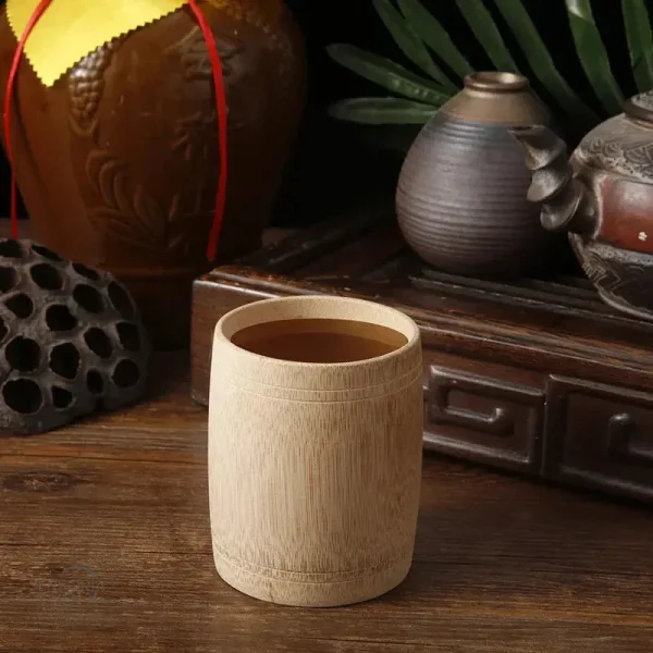 Élégante tasse à thé en bambou, parfaite pour infusions